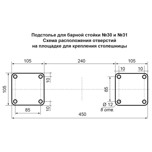 Опора №31 барная (высота 970 мм)