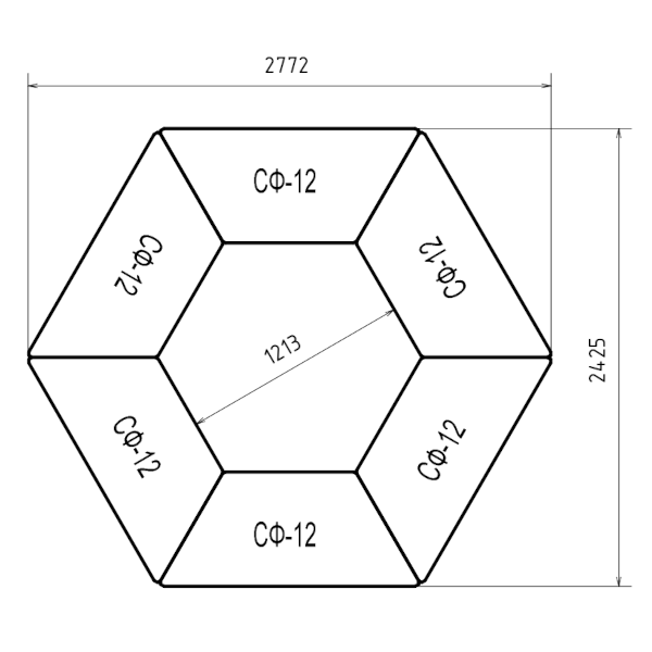 Стол фигурный лекционный (Трапеция) СФ-12К