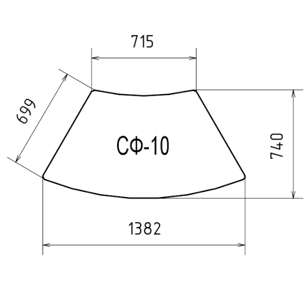 Стол фигурный лекционный (Дуга) СФ-10К