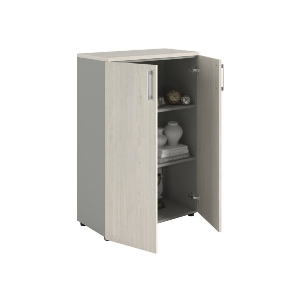 Шкаф NW 1280 закрытый белое дерево/серый