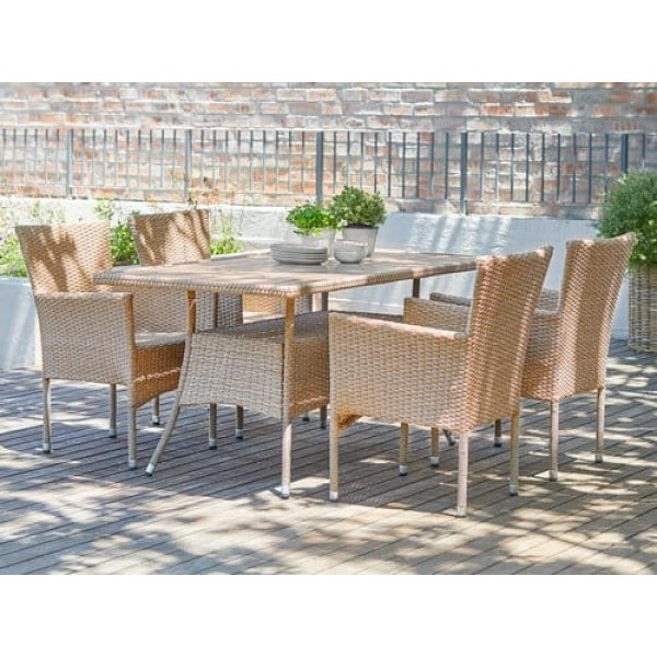 Комплект плетеной мебели AM-196/T196 Beige (4+1)