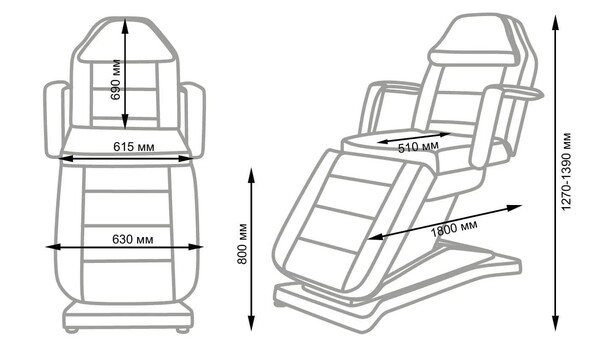 Косметологическое кресло МД-836-3 (Элегия-3С), Бежевый