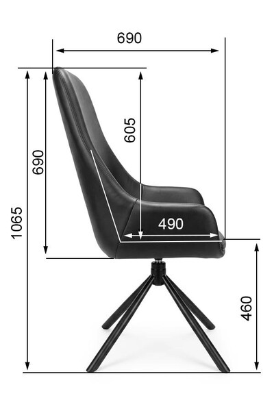 Кресло МГ-24 А | 4-лучевая чёрная (сборная)