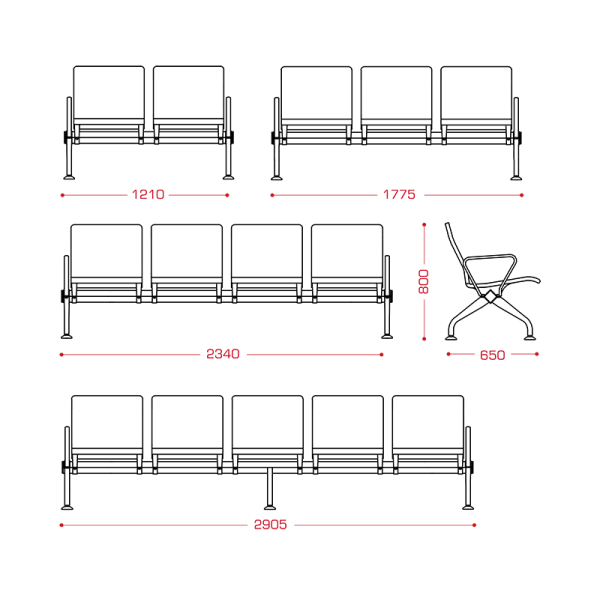 Многоместная секция Брукс 2П PU