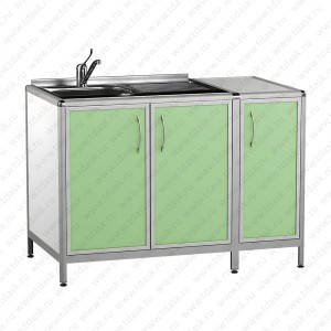 Стол лабораторный с мойкой СЛМ.02.02 Оптима (мойка с крылом)